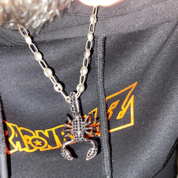 Anthro Pendant Scorpion Black Fashion Jewelry 925 Sterling Silver Rebel Men - Picture 13 of 16